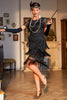 Load image into Gallery viewer, Black Beaded Fringed Sparkly Party Dress with Sequins