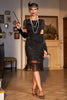 Load image into Gallery viewer, Black Beaded Fringed Sparkly Party Dress with Sequins