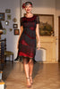 Load image into Gallery viewer, Black Beaded Fringed Sparkly Party Dress with Sequins