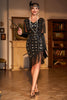 Load image into Gallery viewer, Black V-neck Sequin Fringed Sparky Party Dress