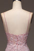 Load image into Gallery viewer, Glitter Blush Mermaid Spaghetti Straps Long Prom Dress with Beading