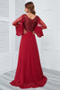 Load image into Gallery viewer, Burgundy Beaded Long Prom Dress with Lace