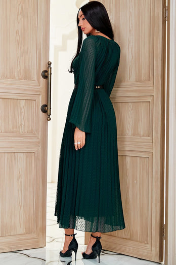 Dark Green Jewel Mother Dress with Belt