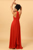 Load image into Gallery viewer, Rust Red Convertible Chiffon Bridesmaid Dress