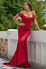 Load image into Gallery viewer, Red Off Shoulder Prom Dress