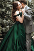 Load image into Gallery viewer, Dark Green Off The Shoulder Princess Prom Dress with Lace