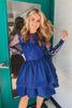 Load image into Gallery viewer, Royal Blue Long Sleeves Cocktail Dress with Lace