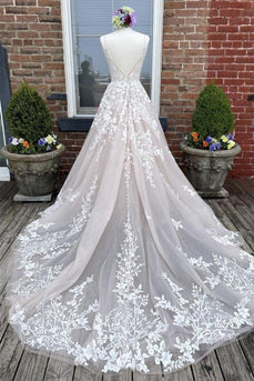 Floor Length Wedding Dress with Appliques