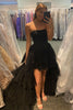 Load image into Gallery viewer, Black High Low Prom Dress with Ruffles