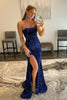 Load image into Gallery viewer, Royal Blue Mermaid Sequins Long Prom Dress with Slit