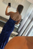 Load image into Gallery viewer, Royal Blue Mermaid Sequins Long Prom Dress with Slit