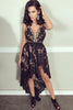 Load image into Gallery viewer, Black High Low Lace Party Dress