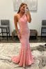 Load image into Gallery viewer, Burgundy One Shoulder Sequins Mermaid Sparkly Prom Dress