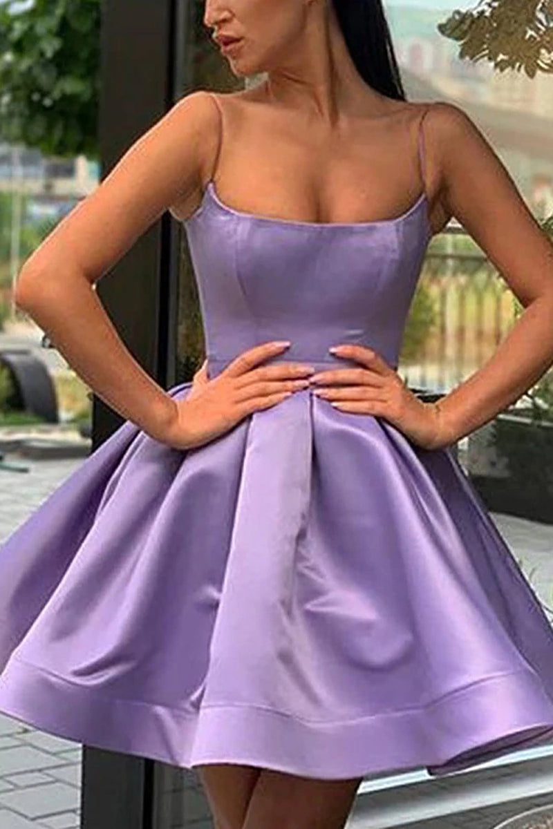 Load image into Gallery viewer, Simple Purple Graduation Dress
