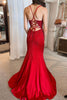 Load image into Gallery viewer, Beading Red Lace-up Back Mermaid Party Dress