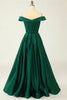 Load image into Gallery viewer, Off the Shoulder Satin A-line Prom Dress with Buttons