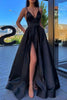 Load image into Gallery viewer, Satin Spaghetti Straps A-line Prom Dress with Slit