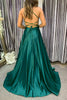 Load image into Gallery viewer, Satin Spaghetti Straps A-line Prom Dress with Slit