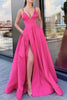 Load image into Gallery viewer, Satin Spaghetti Straps A-line Prom Dress with Slit