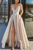 Load image into Gallery viewer, Satin Spaghetti Straps A-line Prom Dress with Slit