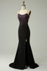 Load image into Gallery viewer, Dark Purple Spaghetti Straps Mermaid Prom Dress with Beading