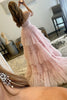 Load image into Gallery viewer, Pink Layered Off the Shoulder Princess Prom Dress with Beading