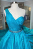 Load image into Gallery viewer, One Shoulder A Line Princess Prom Dress with Beading Waist