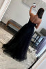 Load image into Gallery viewer, A-Line Black Sweetheart Tulle Princess Prom Dress