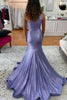 Load image into Gallery viewer, One Shoulder Purple Mermaid Prom Dress