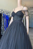 Load image into Gallery viewer, Off the Shoulder Glitter Black A Line Prom Dress