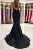 Load image into Gallery viewer, Black Mermaid Prom Dress with Open Back