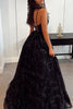 Load image into Gallery viewer, Black A Line Sparkly Princess Prom Dress with Lace-up Back