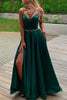 Load image into Gallery viewer, A Line Green Spaghetti Straps Satin Prom Dress with Pockets