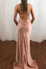 Load image into Gallery viewer, Spaghetti Straps Satin Simple Mermaid Prom Dress