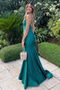 Load image into Gallery viewer, Simple Green Satin Mermaid Prom Dress with Backless