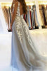 Load image into Gallery viewer, Grey Tulle Backless A Line Prom Dress