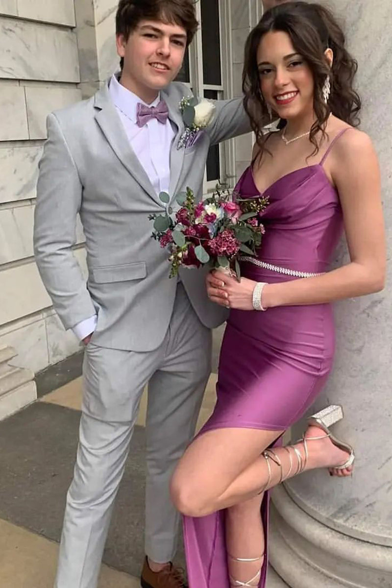 Load image into Gallery viewer, Grey Notched Lapel 2 Piece Men&#39;s Prom Suits