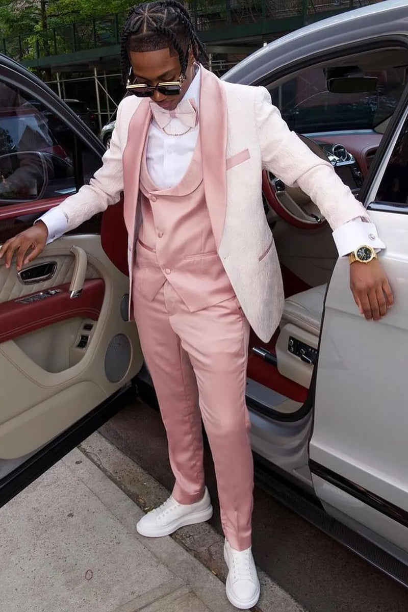 Load image into Gallery viewer, Light Pink Shawl Lapel 3 Piece Men&#39;s Prom Suits