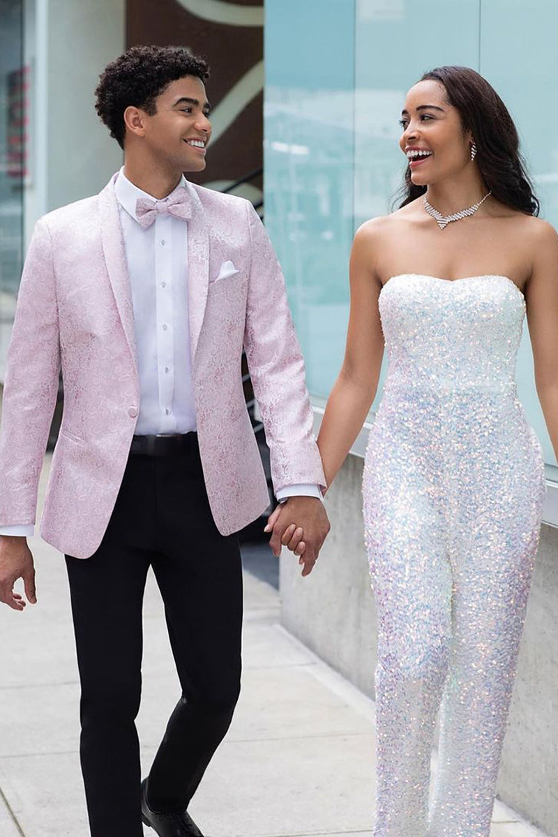 Load image into Gallery viewer, Light Pink Shawl Lapel 2 Piece Men&#39;s Prom Suits