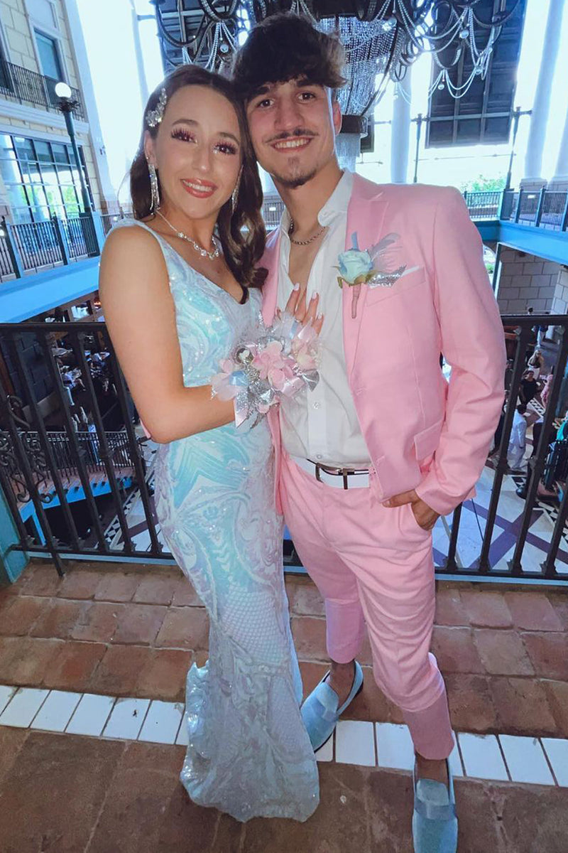 Load image into Gallery viewer, Notched Lapel Pink Men&#39;s Prom Suits