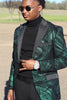 Load image into Gallery viewer, Dark Green Peak Lapel Sparkly Men&#39;s Prom Blazer