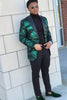 Load image into Gallery viewer, Dark Green Peak Lapel Sparkly Men&#39;s Prom Blazer