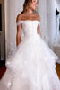 Load image into Gallery viewer, Simple White Corset A-Line Asymmetrical Wedding Dress with Flowers