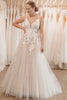 Load image into Gallery viewer, Glitter Ivory A-Line Spaghetti Straps Long Wedding Dress with Appliques