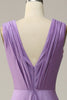 Load image into Gallery viewer, Purple Deep V-neck Sparkly Prom Dress