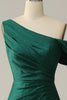 Load image into Gallery viewer, Green One Shoulder Mermaid Sparkly Prom Dress with Ruffles