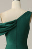 Load image into Gallery viewer, Green One Shoulder Mermaid Sparkly Prom Dress with Ruffles