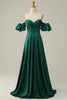 Load image into Gallery viewer, Off the Shoulder Green Sparkly Corset Prom Dress