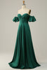 Load image into Gallery viewer, Off the Shoulder Green Sparkly Corset Prom Dress