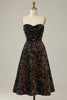 Load image into Gallery viewer, A Line Strapless Black Sequins Prom Dress